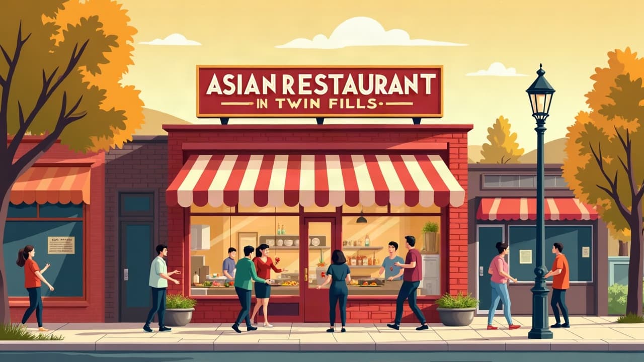Editorial illustration: Best Asian Restaurants in Twin Falls