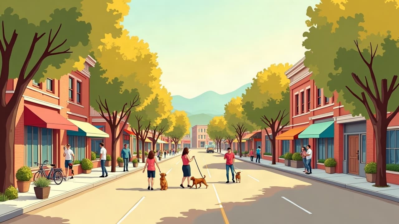 Editorial illustration: Dog Parks and Dog-Friendly Places in Twin Falls